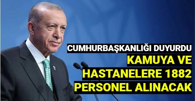 Cumhurbaşkanlığı Kamu Ve Hastanelere 1882 Personel Memur Ve Işçi Alımı ...