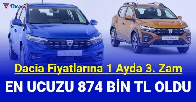 Dacia Fiyat Listesi 1 Ayda 3. Zam: Sandero, Stepway, Duster, Spring ...